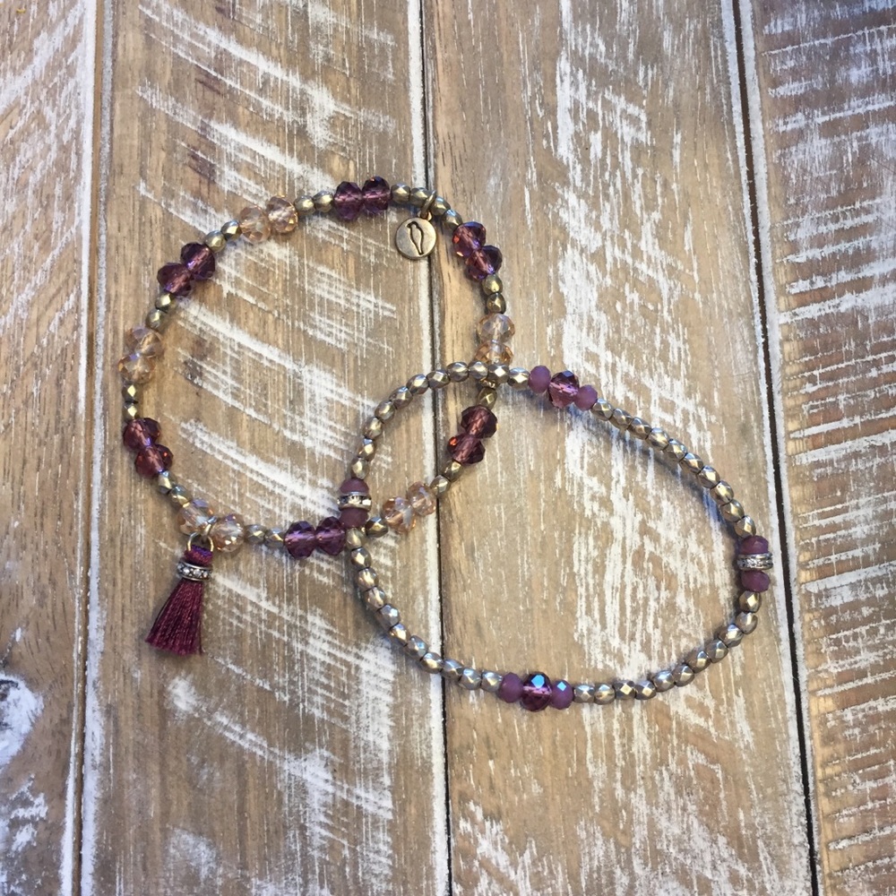 Chloe + Isabel beaded stretch bracelets.